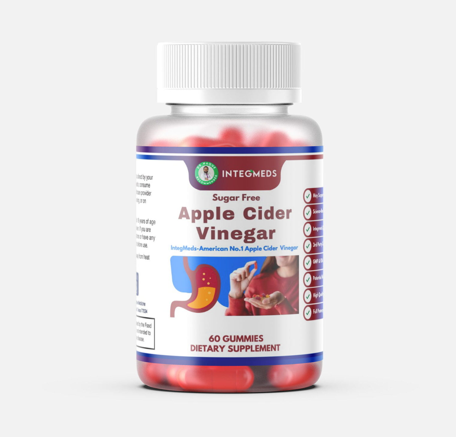Apple Cider Vinegar 60 Gummies – Sugar Free