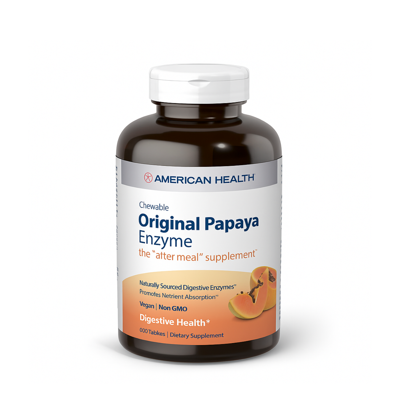 American Health Original Papaya Digestive Enzyme Chewable 250 Tablets